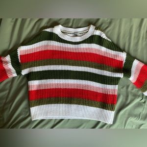 Charlotte Russe green, red, and white sweater in a women’s size small
